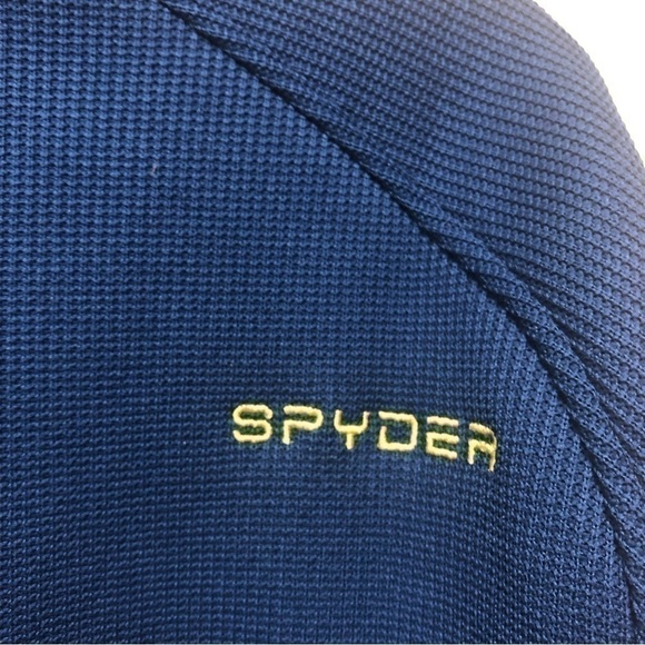 Spyder Men’s Knit Blue Outbound Core 1/4 Zip Pullover Sweatshirt Jacket Mens L - Picture 8 of 12
